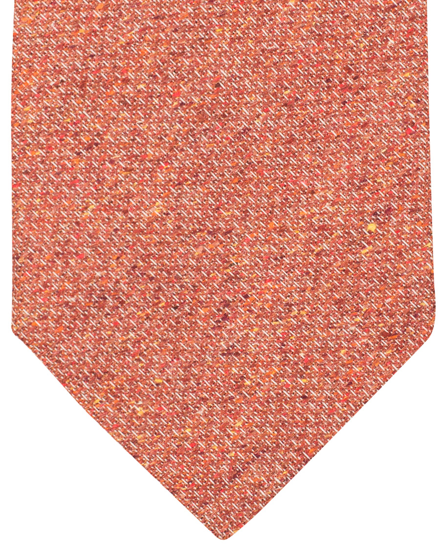 Herre | Amanda Christensen Silk/Cotton Donegal 8 cm Tie Burnt Orange | Amanda Christensen | Silk/Cotton Donegal 8 cm Tie Burnt Orange
