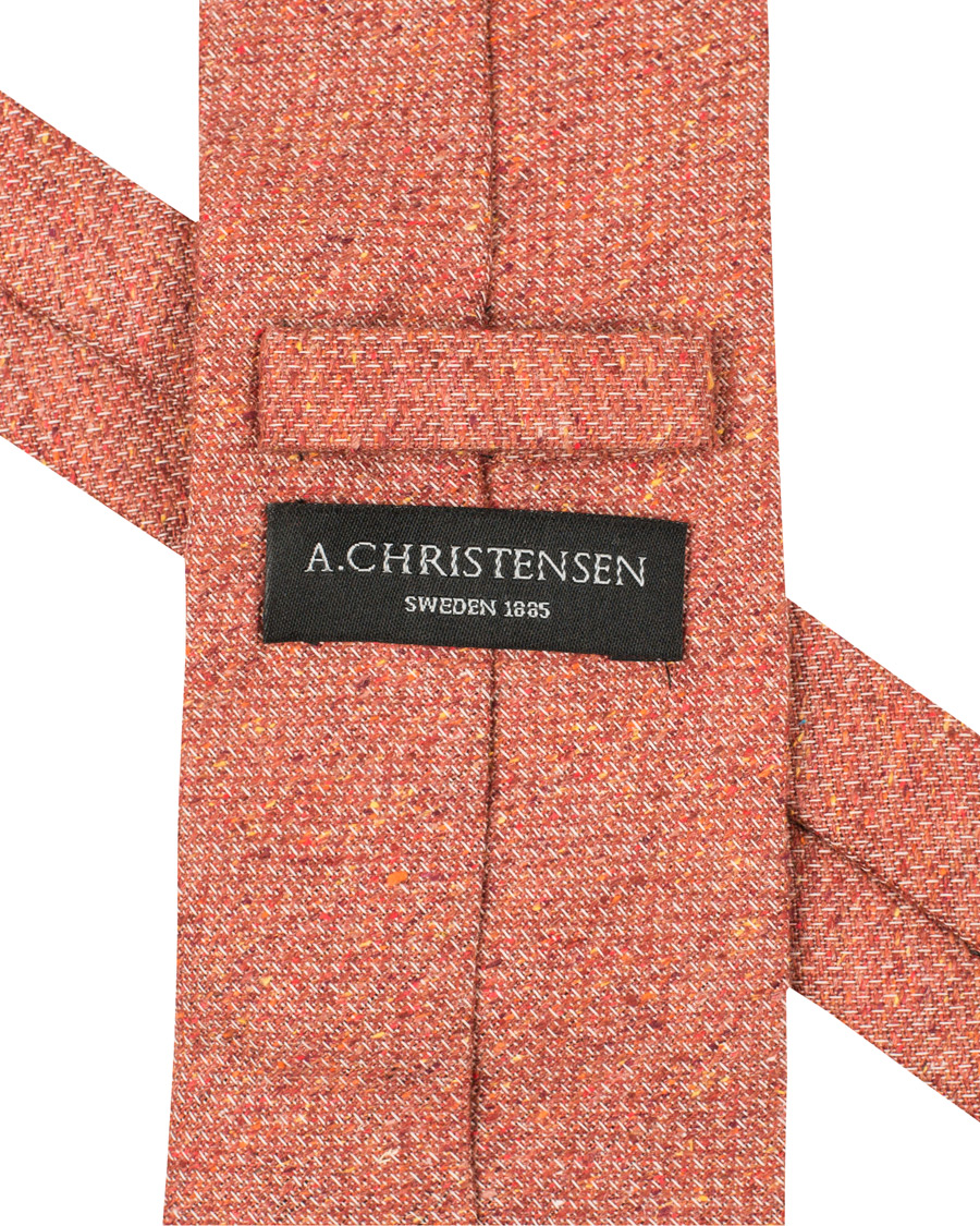 Herre | Amanda Christensen Silk/Cotton Donegal 8 cm Tie Burnt Orange | Amanda Christensen | Silk/Cotton Donegal 8 cm Tie Burnt Orange