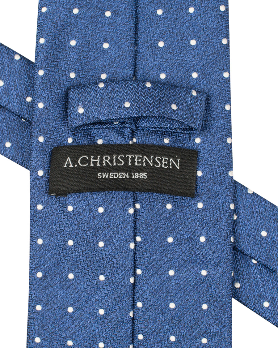 Herre | Amanda Christensen Silk Woven Dot 8 cm Tie Sky Blue | Amanda Christensen | Silk Woven Dot 8 cm Tie Sky Blue