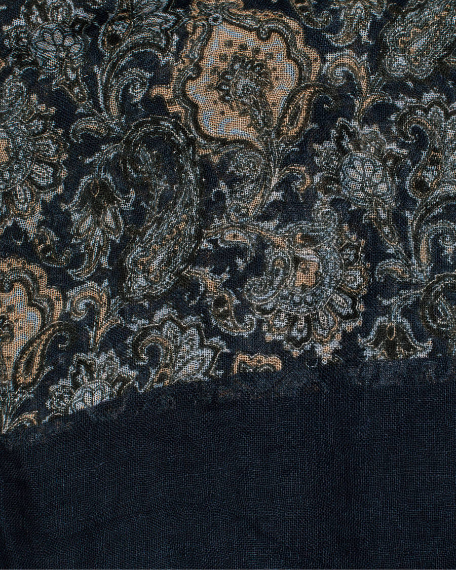 Herre | Amanda Christensen Linen Paisley Scarf Navy | Amanda Christensen | Linen Paisley Scarf Navy