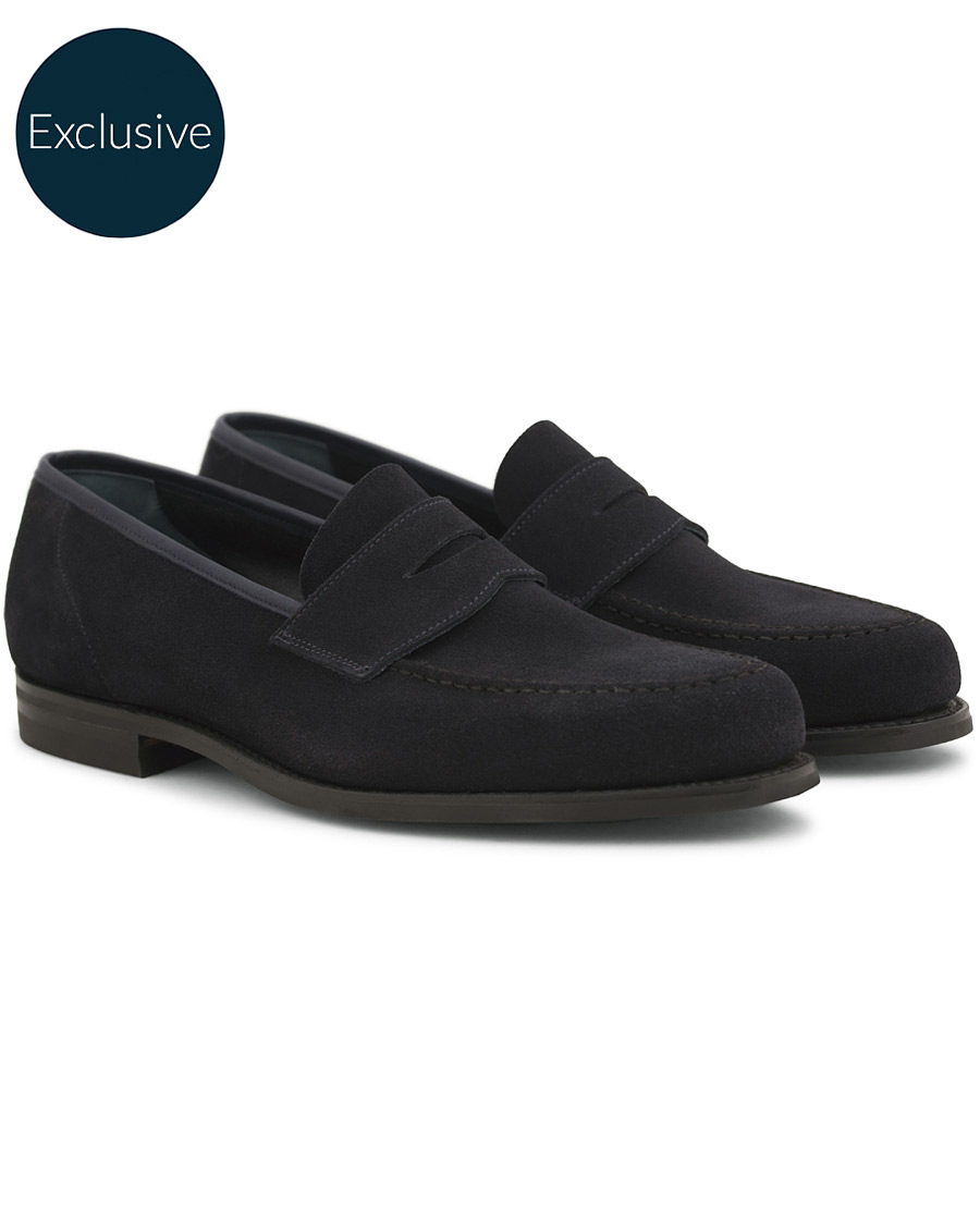 Herre | Crockett & Jones MTO Harvard City Sole Navy Suede | Crockett & Jones | MTO Harvard City Sole Navy Suede