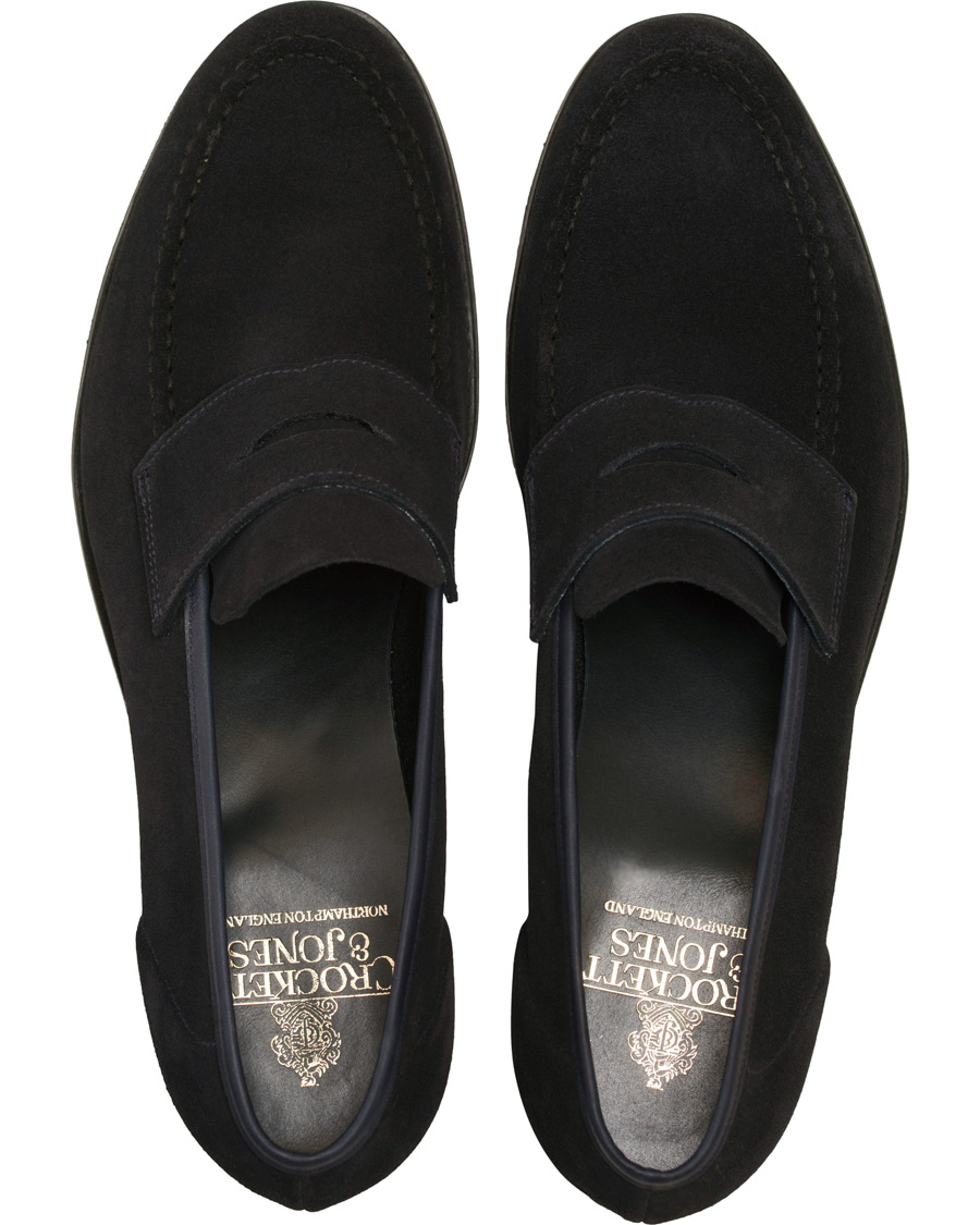 Herre | Crockett & Jones MTO Harvard City Sole Navy Suede | Crockett & Jones | MTO Harvard City Sole Navy Suede