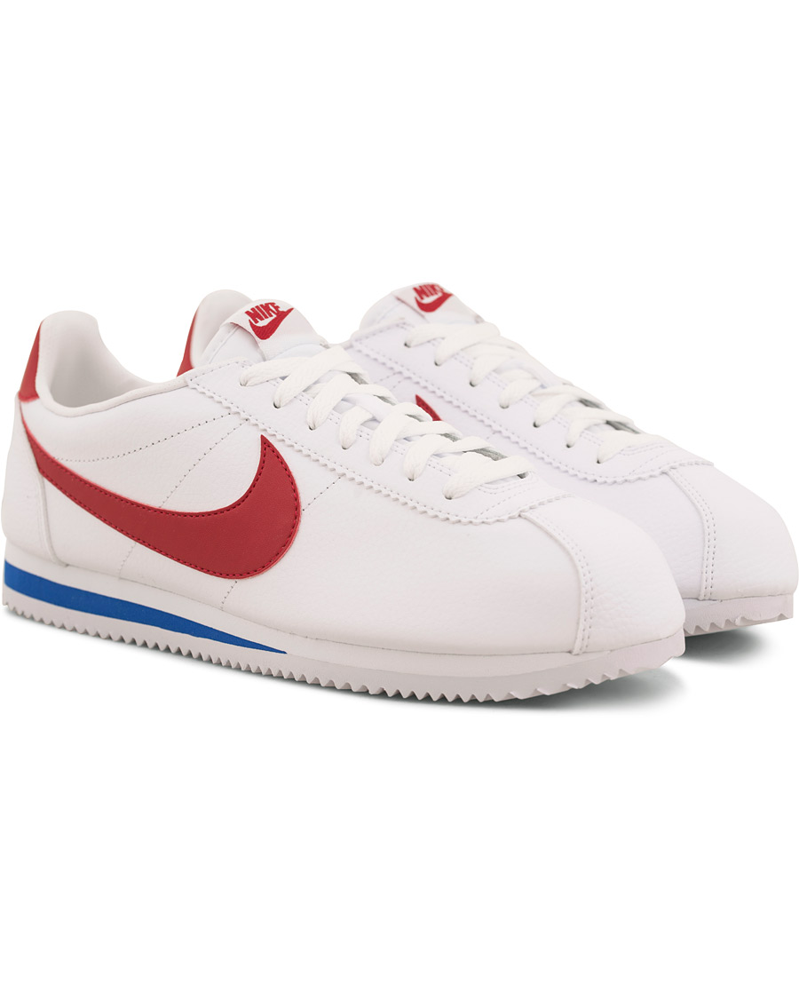 Herre | Nike Cortez Leather Sneaker White/Red | Nike | Cortez Leather Sneaker White/Red