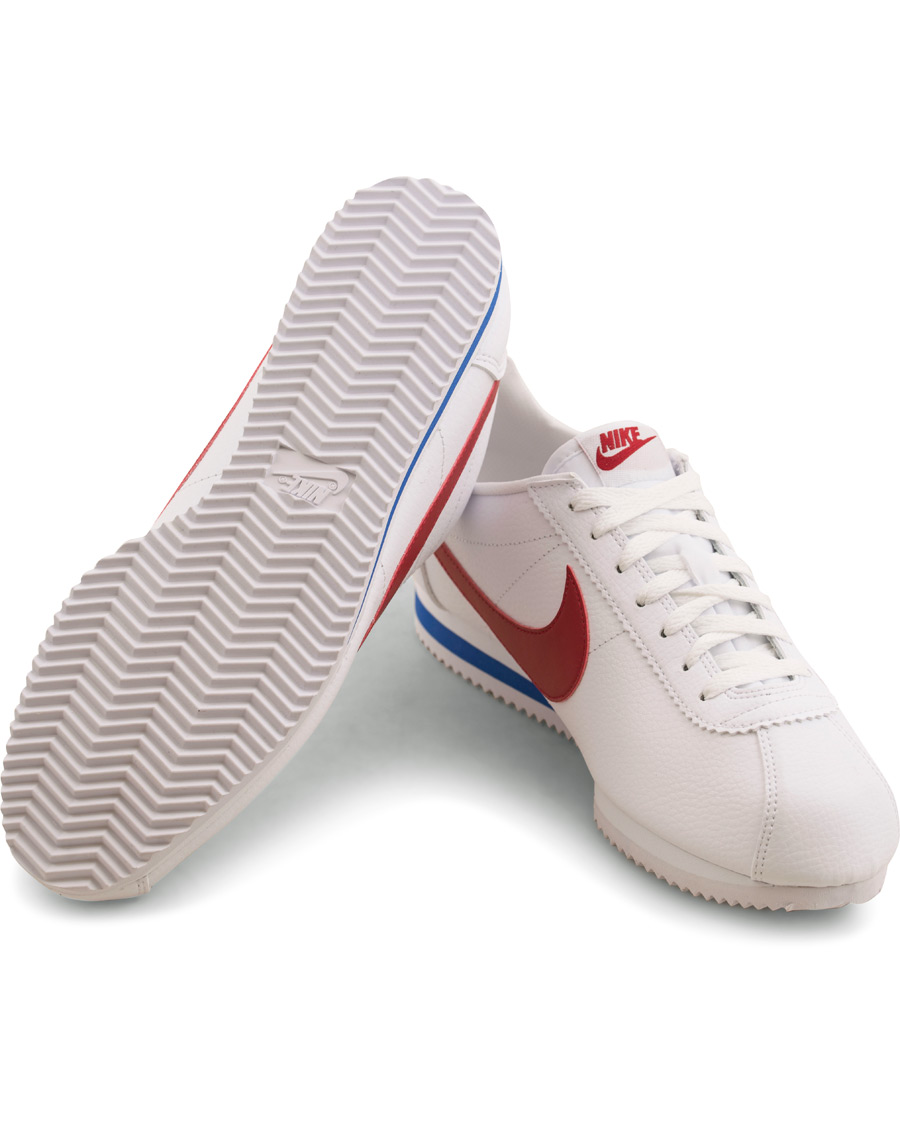 Herre | Nike Cortez Leather Sneaker White/Red | Nike | Cortez Leather Sneaker White/Red