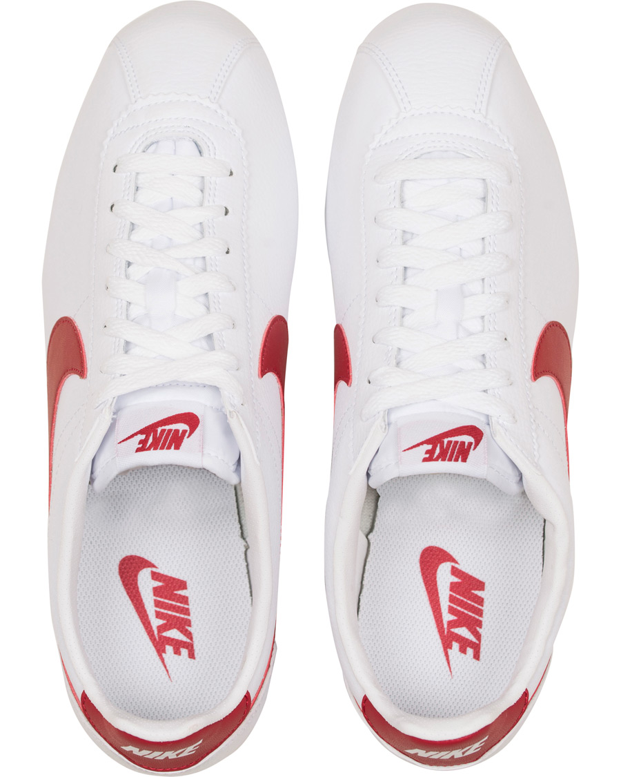 Herre | Nike Cortez Leather Sneaker White/Red | Nike | Cortez Leather Sneaker White/Red
