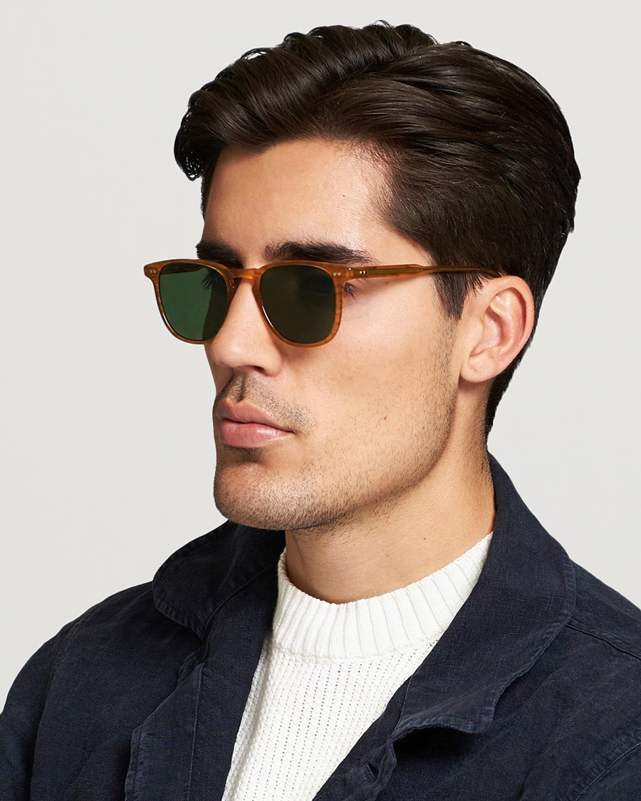 Herre |  | Garrett Leight | Brooks 47 Sunglasses Butterscotch/Green Polarized