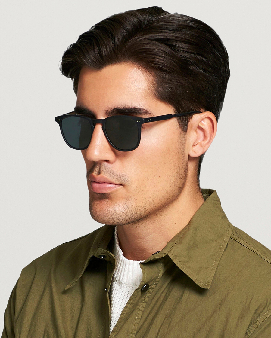 Herre |  | Garrett Leight | Brooks 47 Sunglasses Matte Black/Blue Smoke Polarized