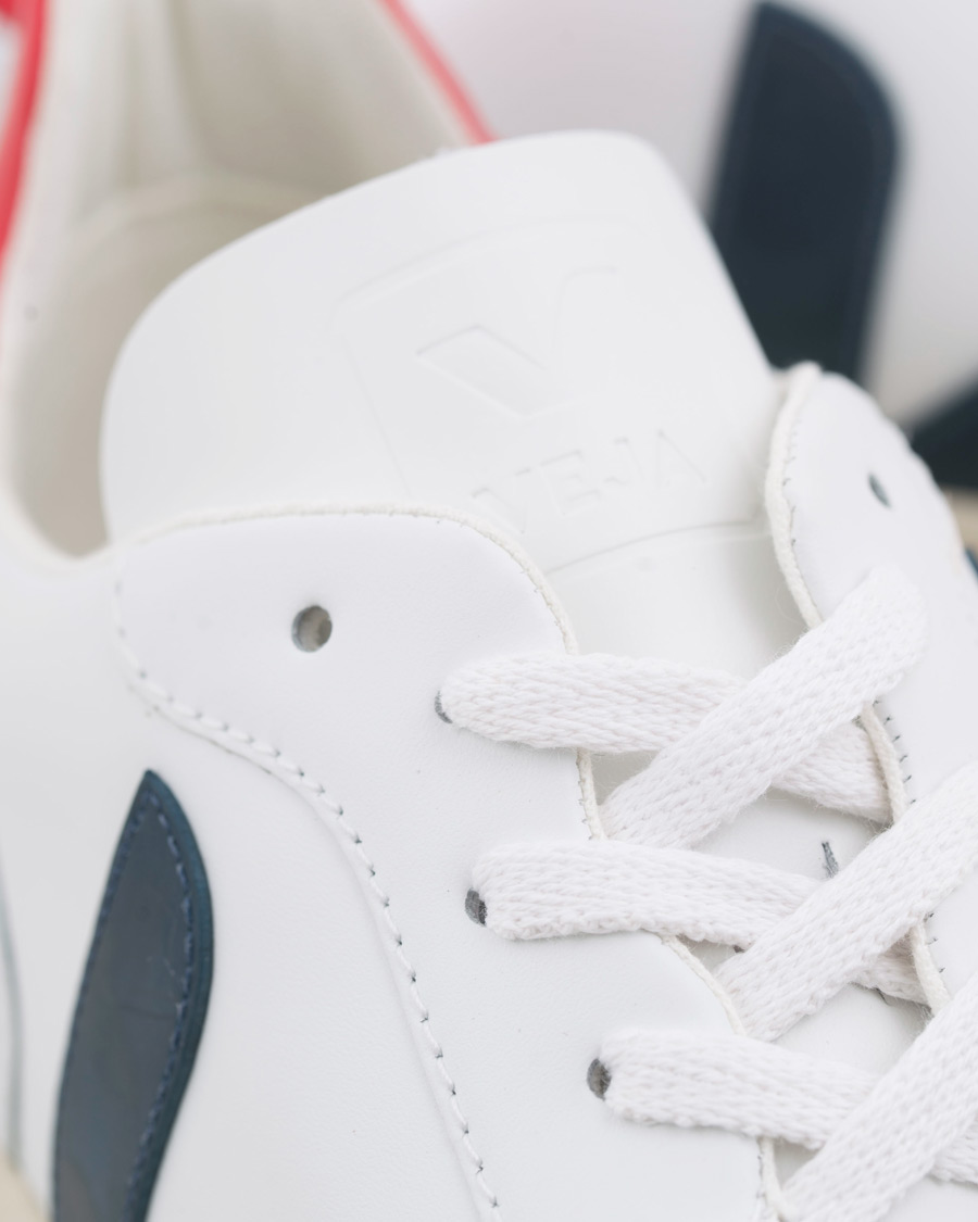Herre | Veja V-10 Leather Sneaker Extra White/Nautico Pekin | Veja | V-10 Leather Sneaker Extra White/Nautico Pekin