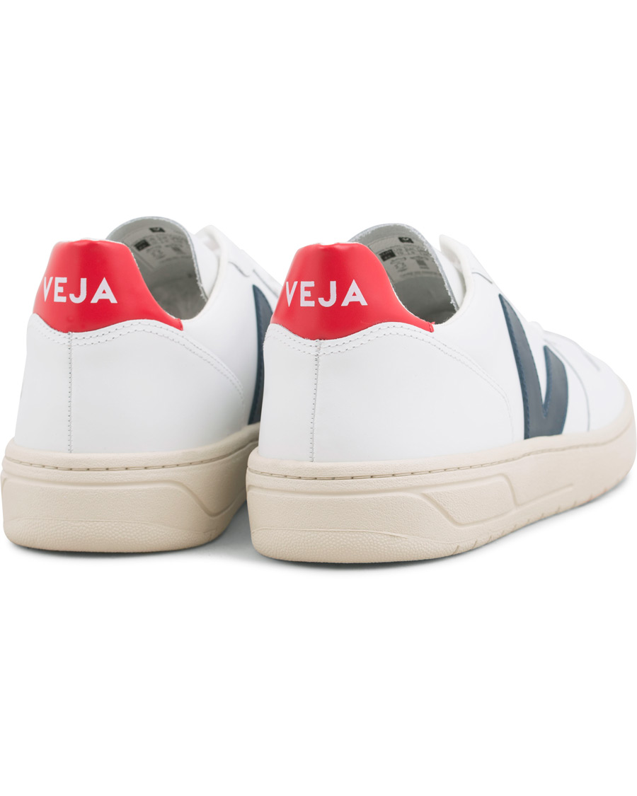 Herre | Veja V-10 Leather Sneaker Extra White/Nautico Pekin | Veja | V-10 Leather Sneaker Extra White/Nautico Pekin