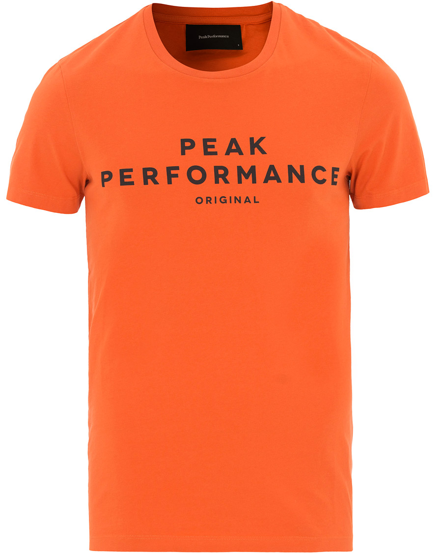 Herre | T-Shirts | Peak Performance | Logo Crew Neck Tee Orange Flow