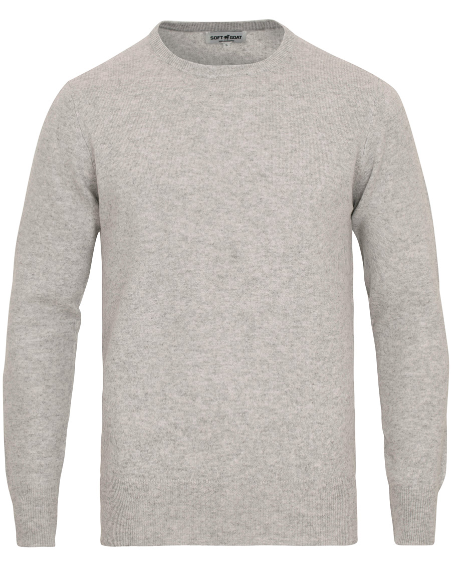 Herre | Gensere | Soft Goat | Cashmere O-neck Light Grey
