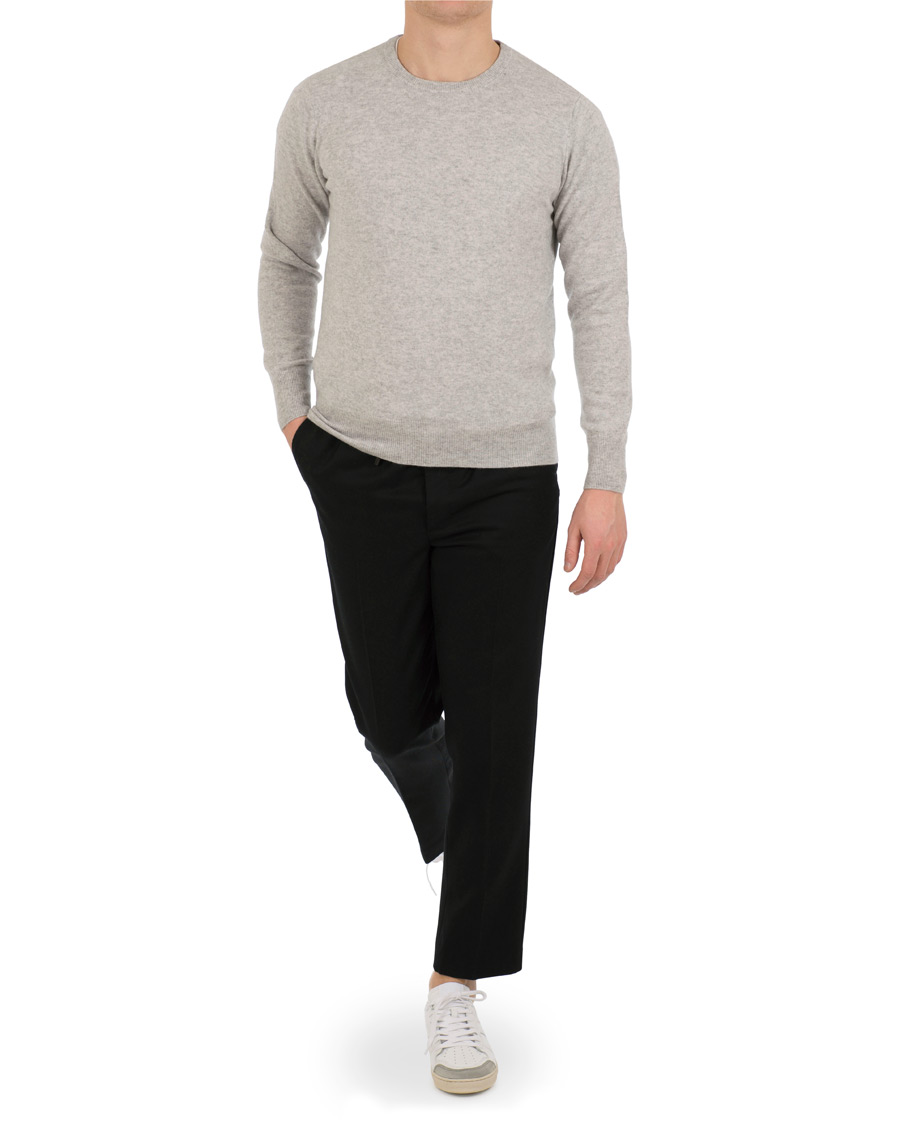 Herre | Gensere | Soft Goat | Cashmere O-neck Light Grey