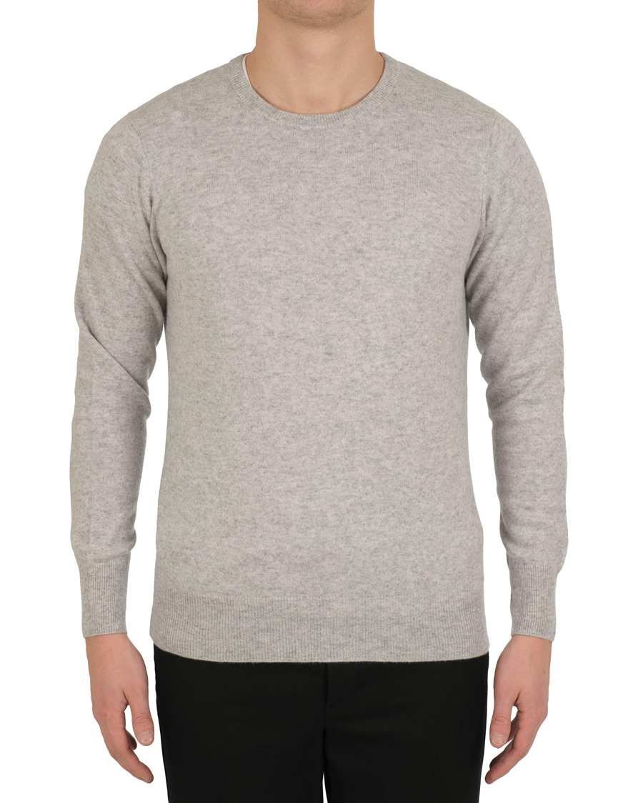 Herre | Gensere | Soft Goat | Cashmere O-neck Light Grey