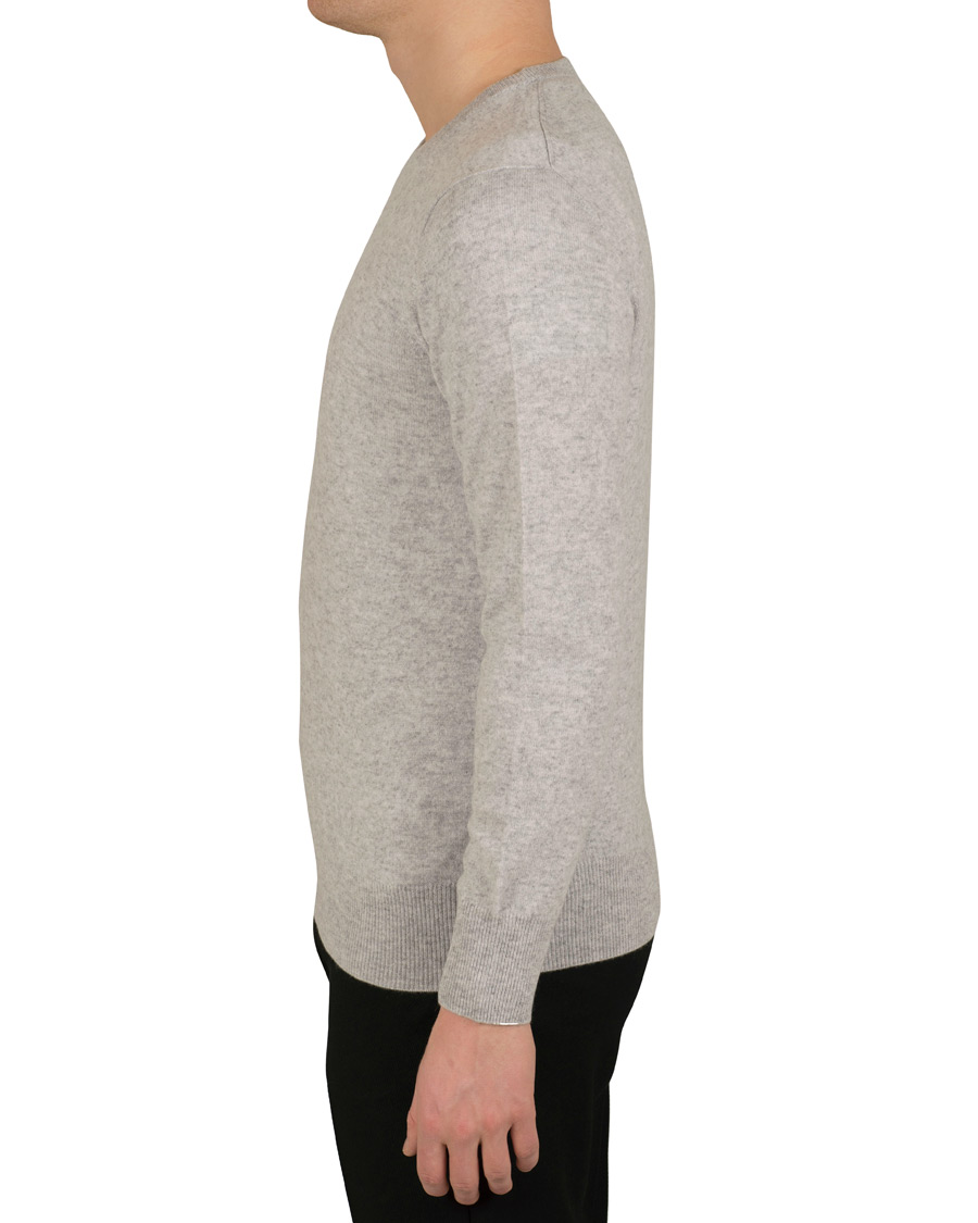 Herre | Gensere | Soft Goat | Cashmere O-neck Light Grey