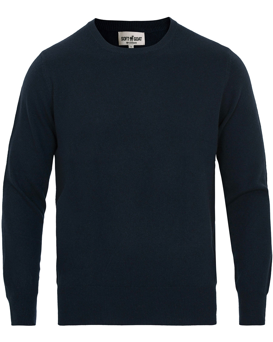 Herre | Gensere | Soft Goat | Cashmere O-neck Navy