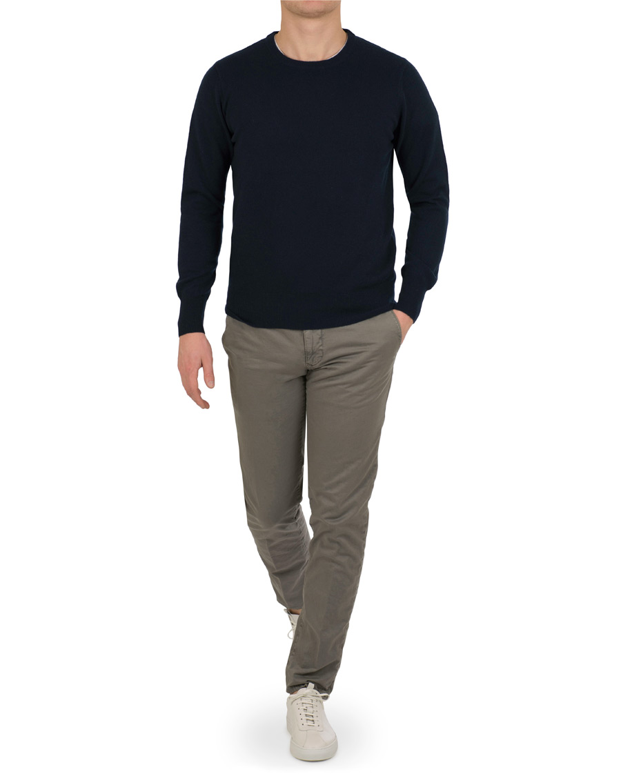 Herre | Gensere | Soft Goat | Cashmere O-neck Navy