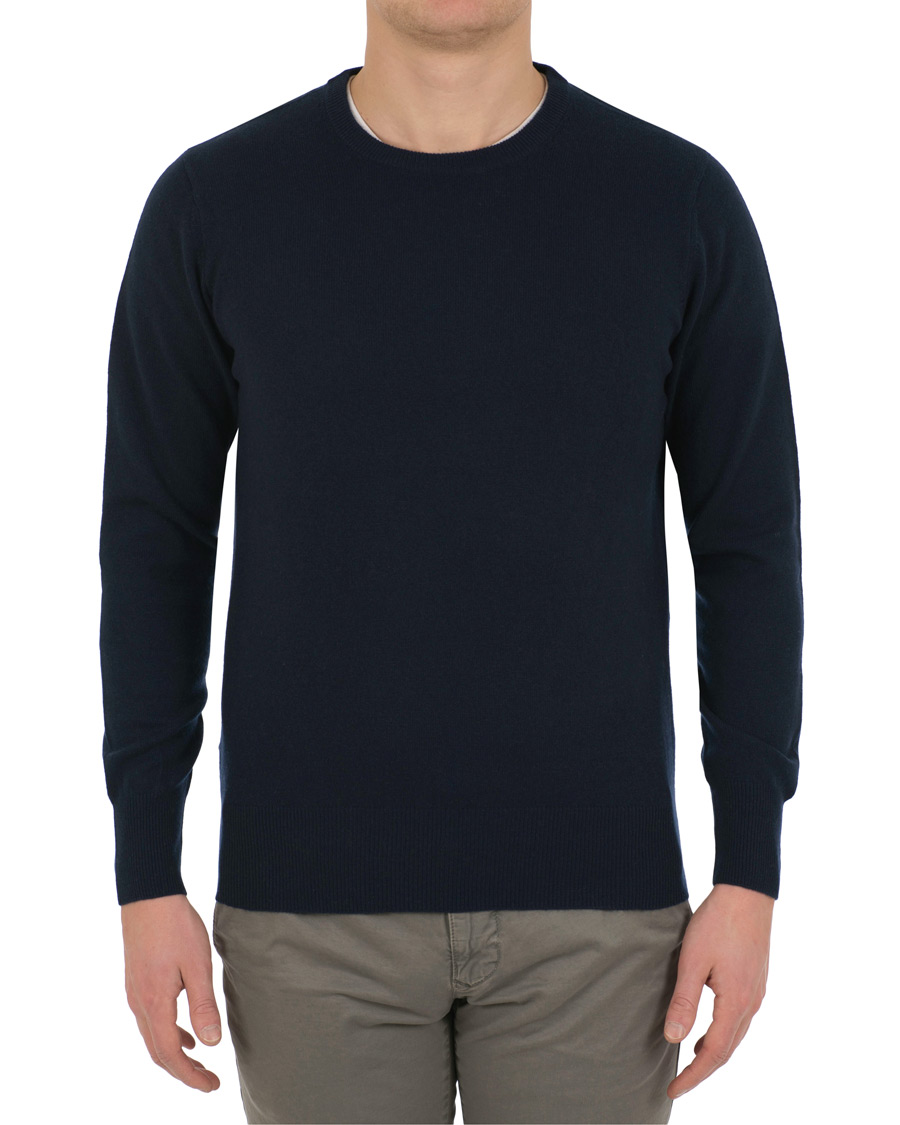Herre | Gensere | Soft Goat | Cashmere O-neck Navy