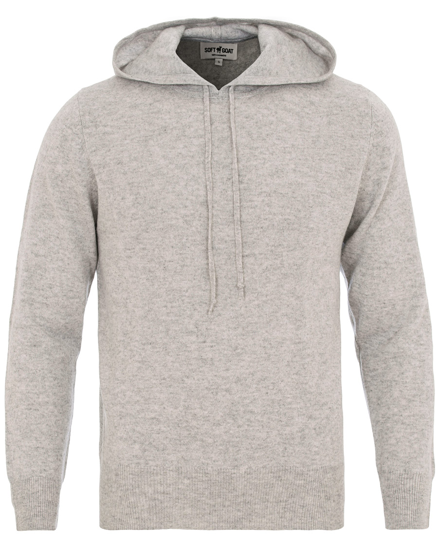 Herre | Gensere | Soft Goat | Cashmere Hoodie Light Grey
