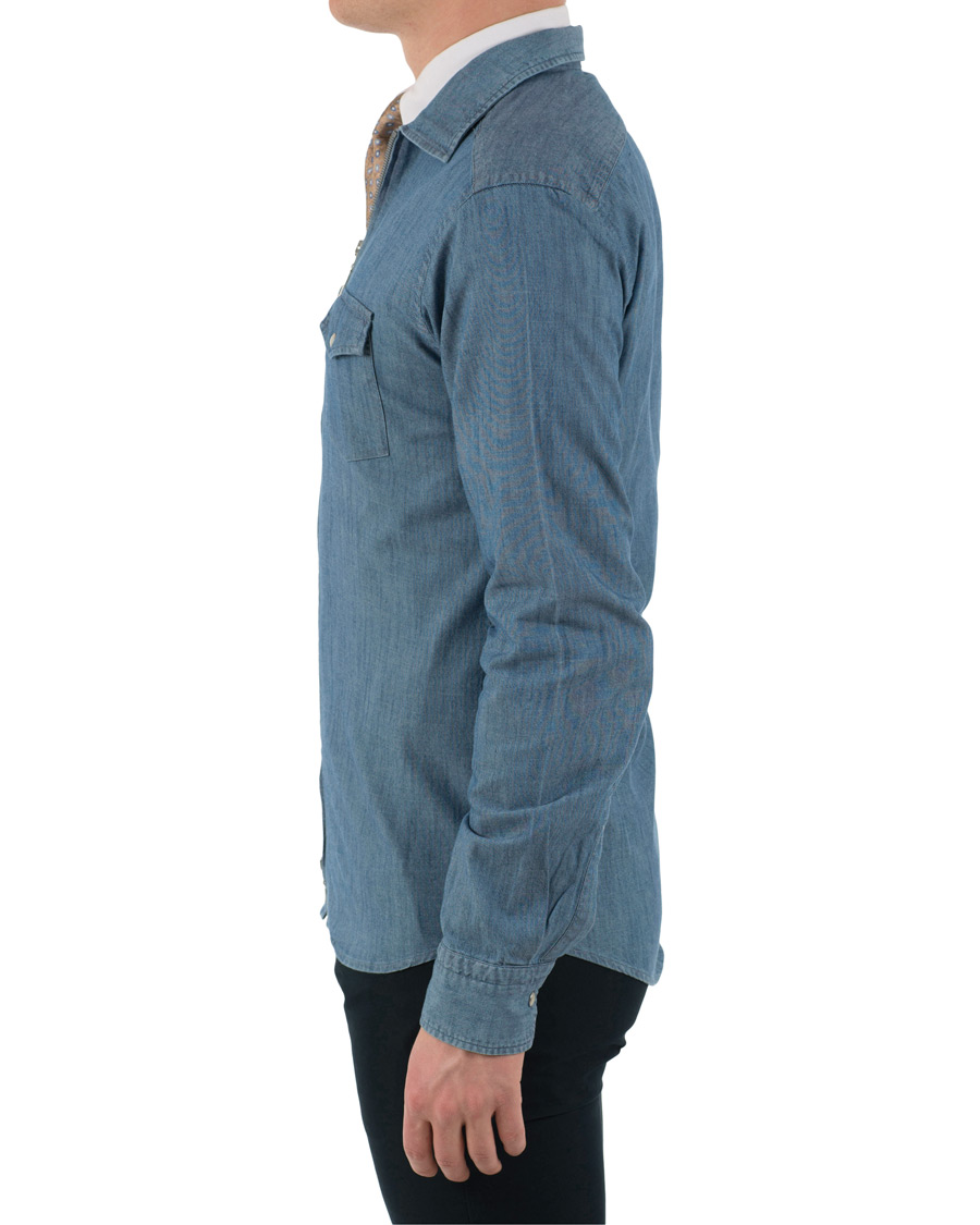 Herre | Jakker | Eton | Overshirt Light Wash Blue