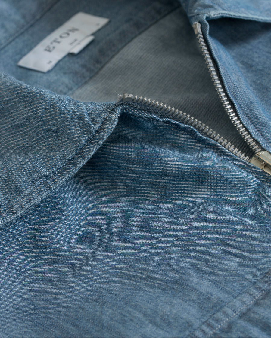Herre | Jakker | Eton | Overshirt Light Wash Blue