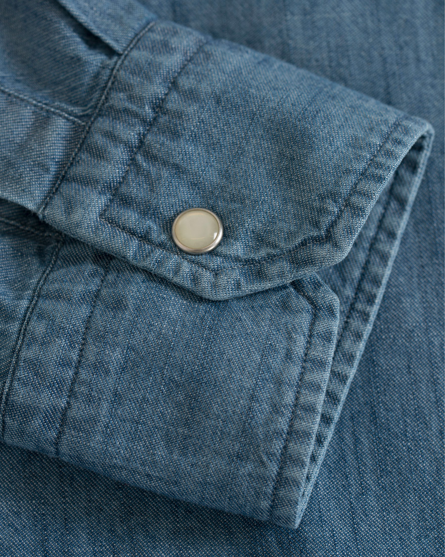 Herre | Jakker | Eton | Overshirt Light Wash Blue