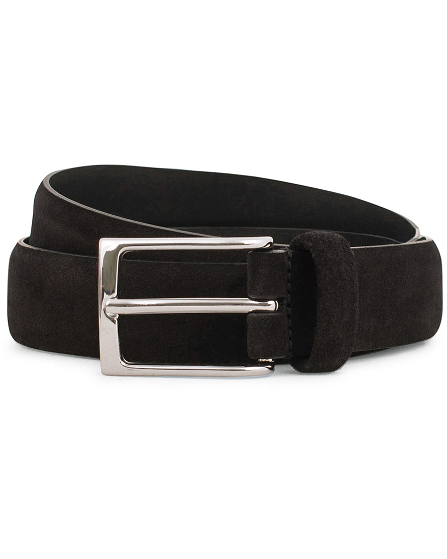Herre | Anderson's Double Suede 3 cm Belt Black 85 | Anderson's | Double Suede 3 cm Belt Black 85