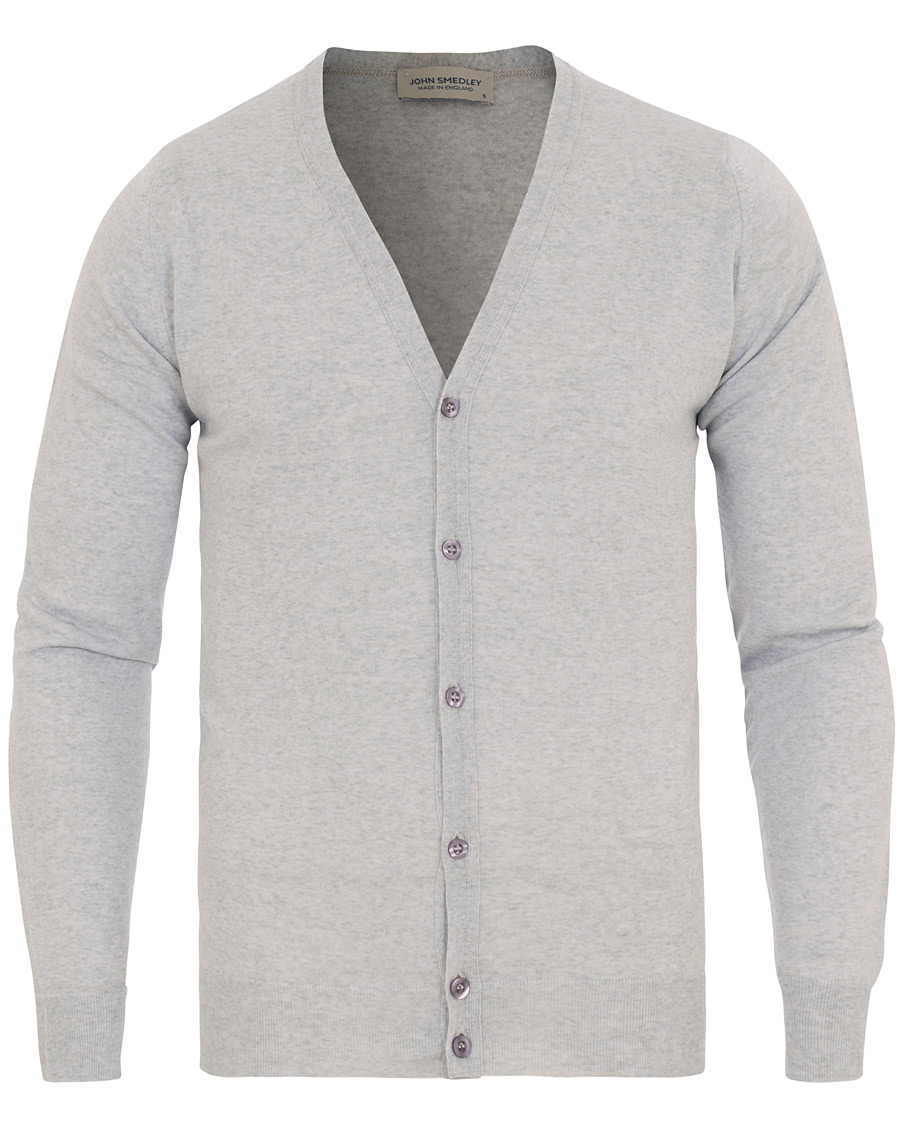Herre | Gensere | John Smedley | Petworth Merino Cardigan Bardot Grey