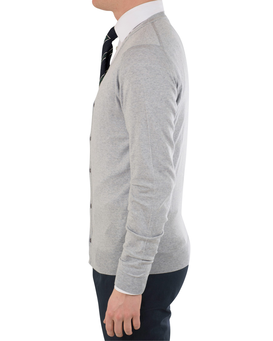 Herre | Gensere | John Smedley | Petworth Merino Cardigan Bardot Grey