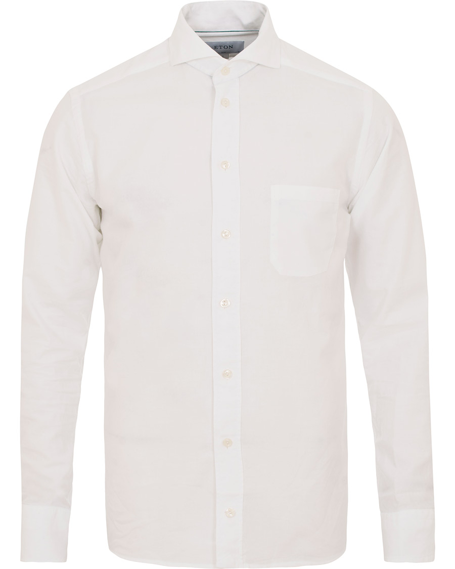 Herre | Skjorter | Eton | Slim Fit Cotton/Silk Shirt White