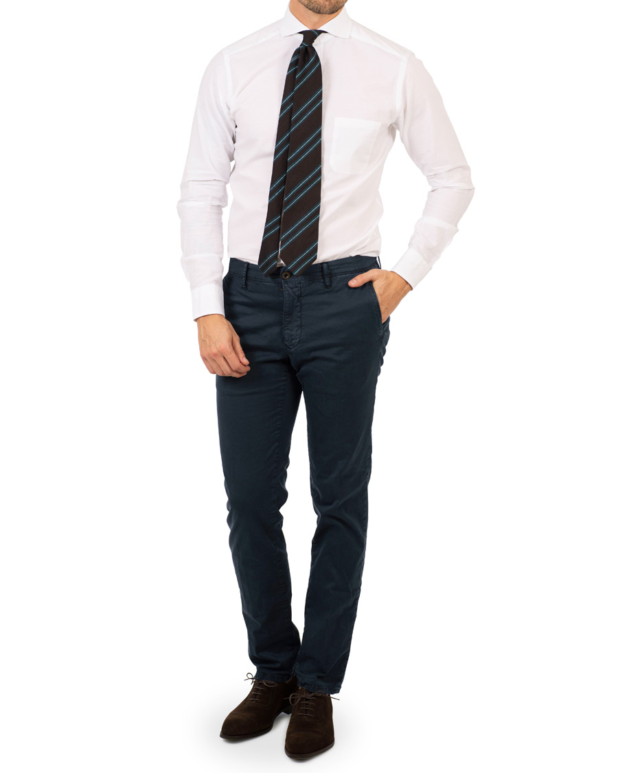 Herre | Skjorter | Eton | Slim Fit Cotton/Silk Shirt White