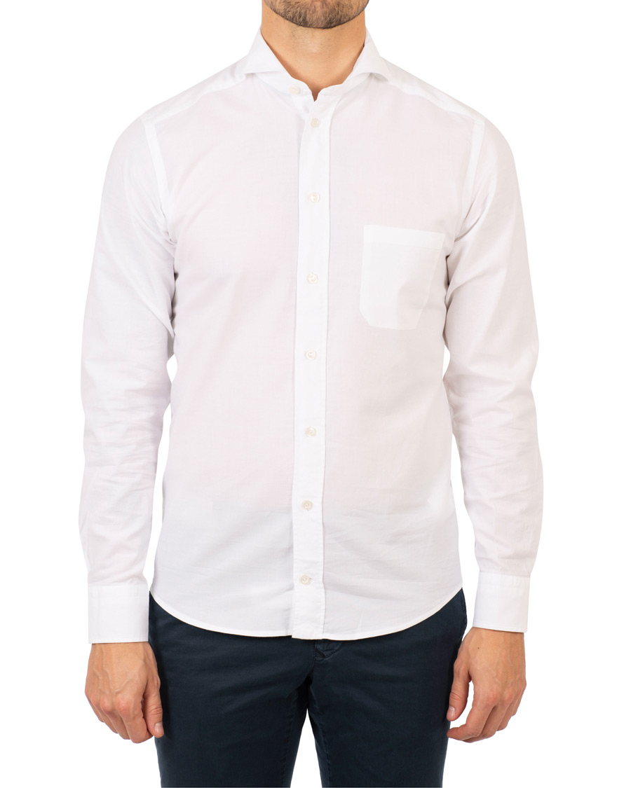 Herre | Skjorter | Eton | Slim Fit Cotton/Silk Shirt White