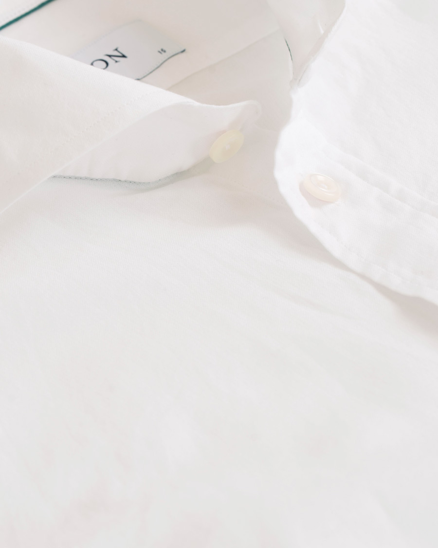 Herre | Skjorter | Eton | Slim Fit Cotton/Silk Shirt White