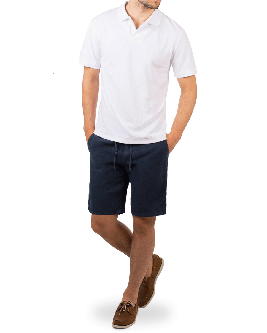 Herre | Shorts | NN07 | Emil Draw String Linnen Shorts Navy