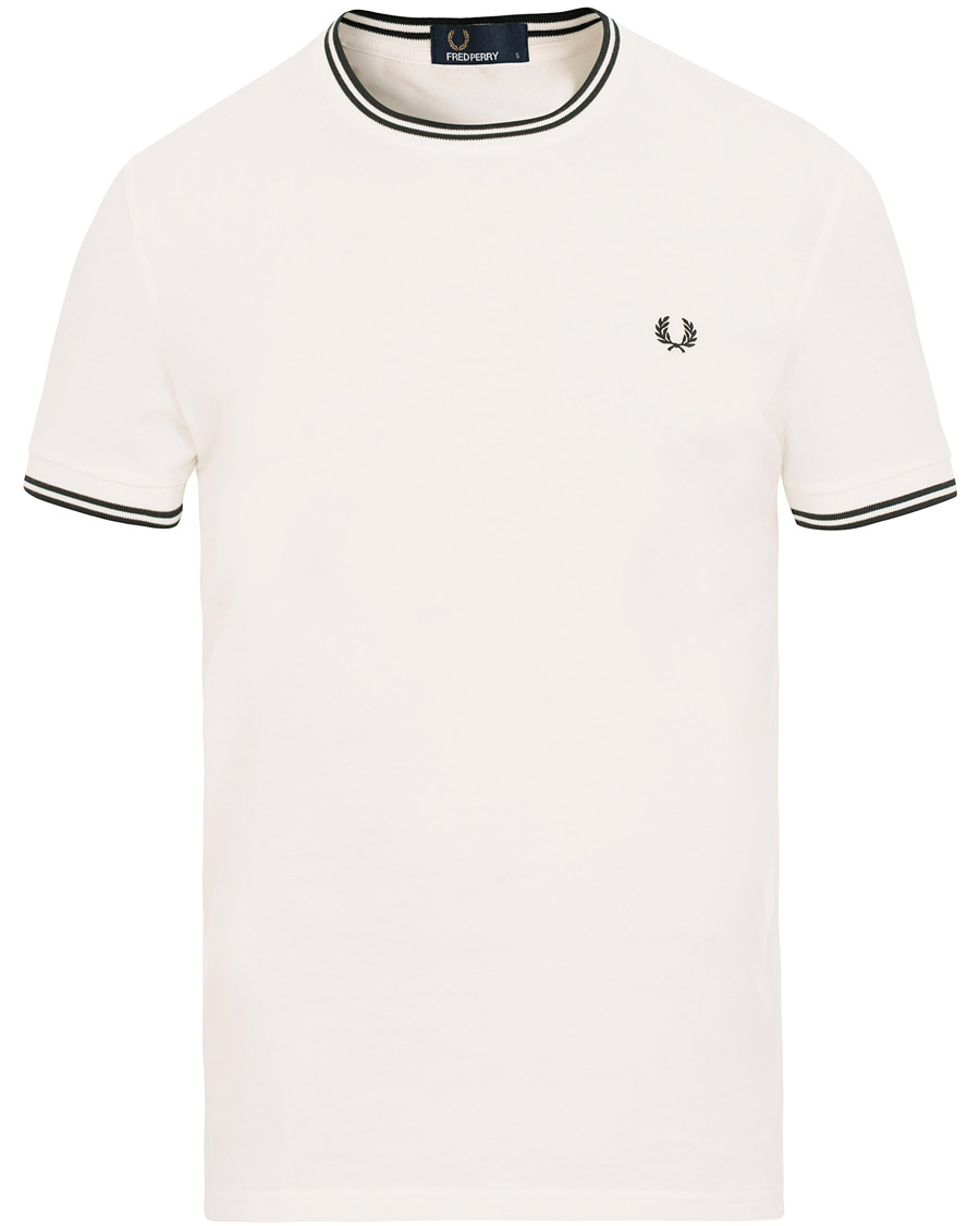 Herre | T-Shirts | Fred Perry | Twin Tip Crew Neck Tee White