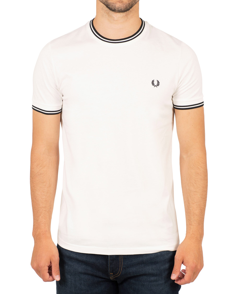 Herre | T-Shirts | Fred Perry | Twin Tip Crew Neck Tee White