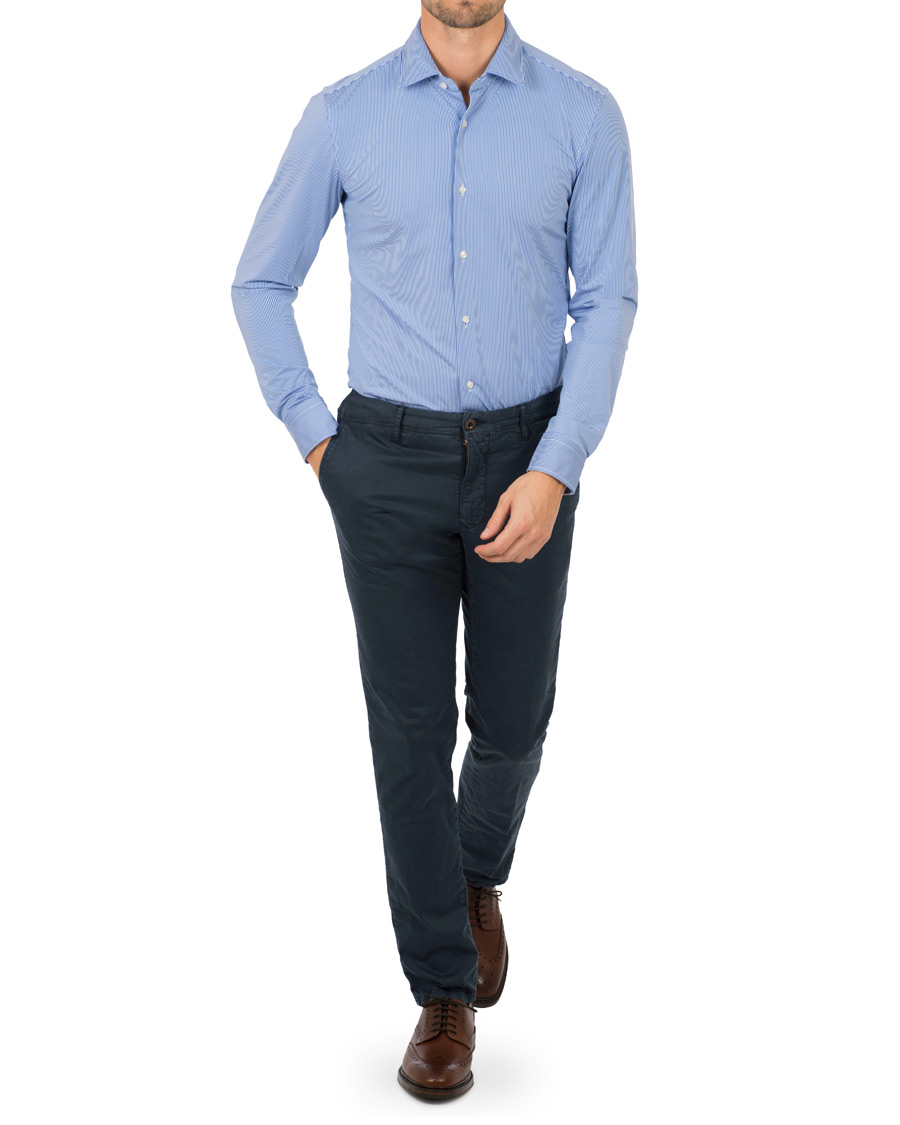 Herre | Skjorter | BOSS BLACK | BOSS Jenno Slim Fit Super Stretch Shirt White/Blue