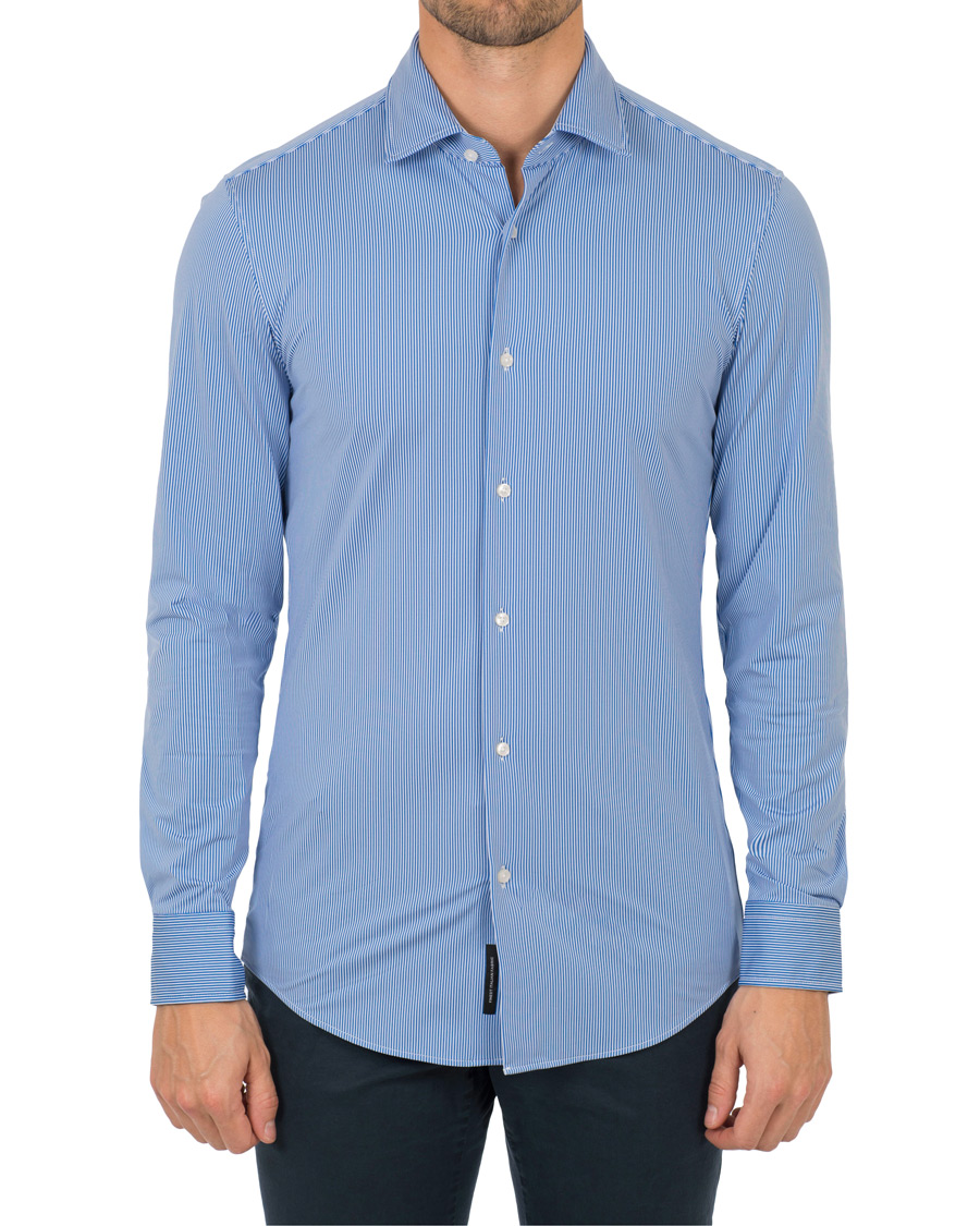 Herre | Skjorter | BOSS BLACK | BOSS Jenno Slim Fit Super Stretch Shirt White/Blue