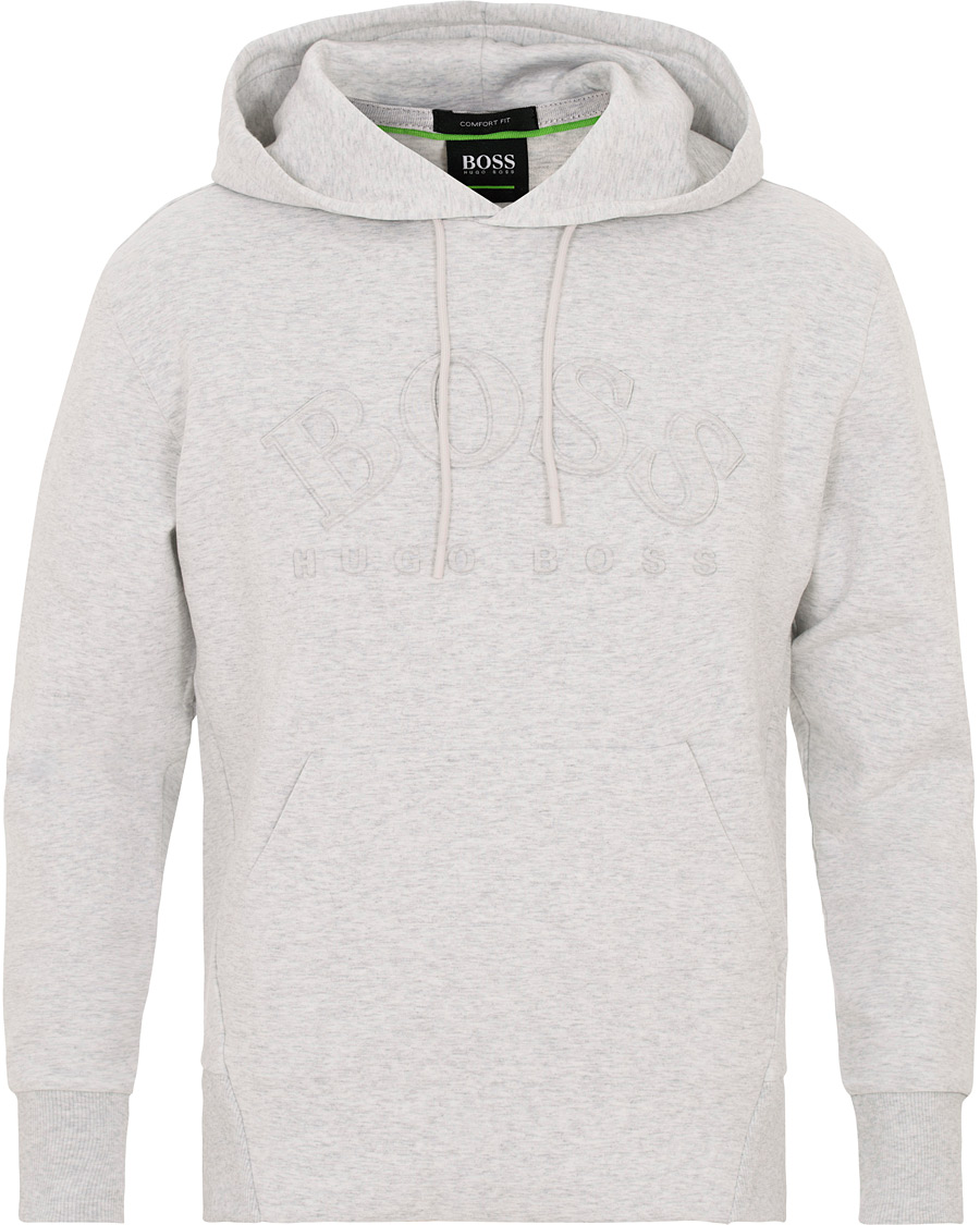Herre | Gensere | BOSS GREEN | BOSS Athleisure Sly Logo Hoodie Light Grey Melange
