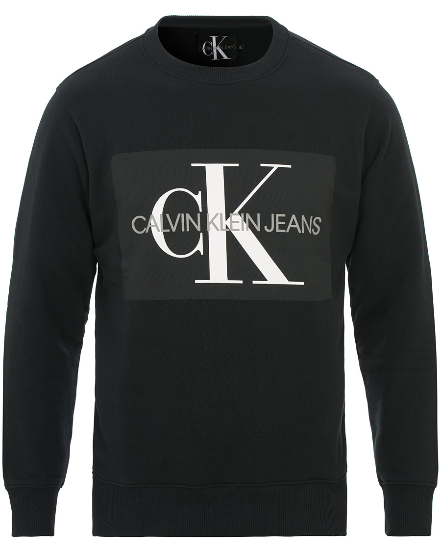 Herre | Gensere | Calvin Klein Jeans | Basic Monogram Logo Crew Neck Sweatshirt Black