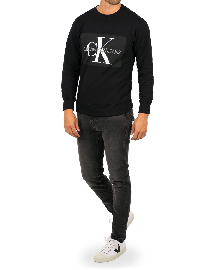 Herre | Gensere | Calvin Klein Jeans | Basic Monogram Logo Crew Neck Sweatshirt Black