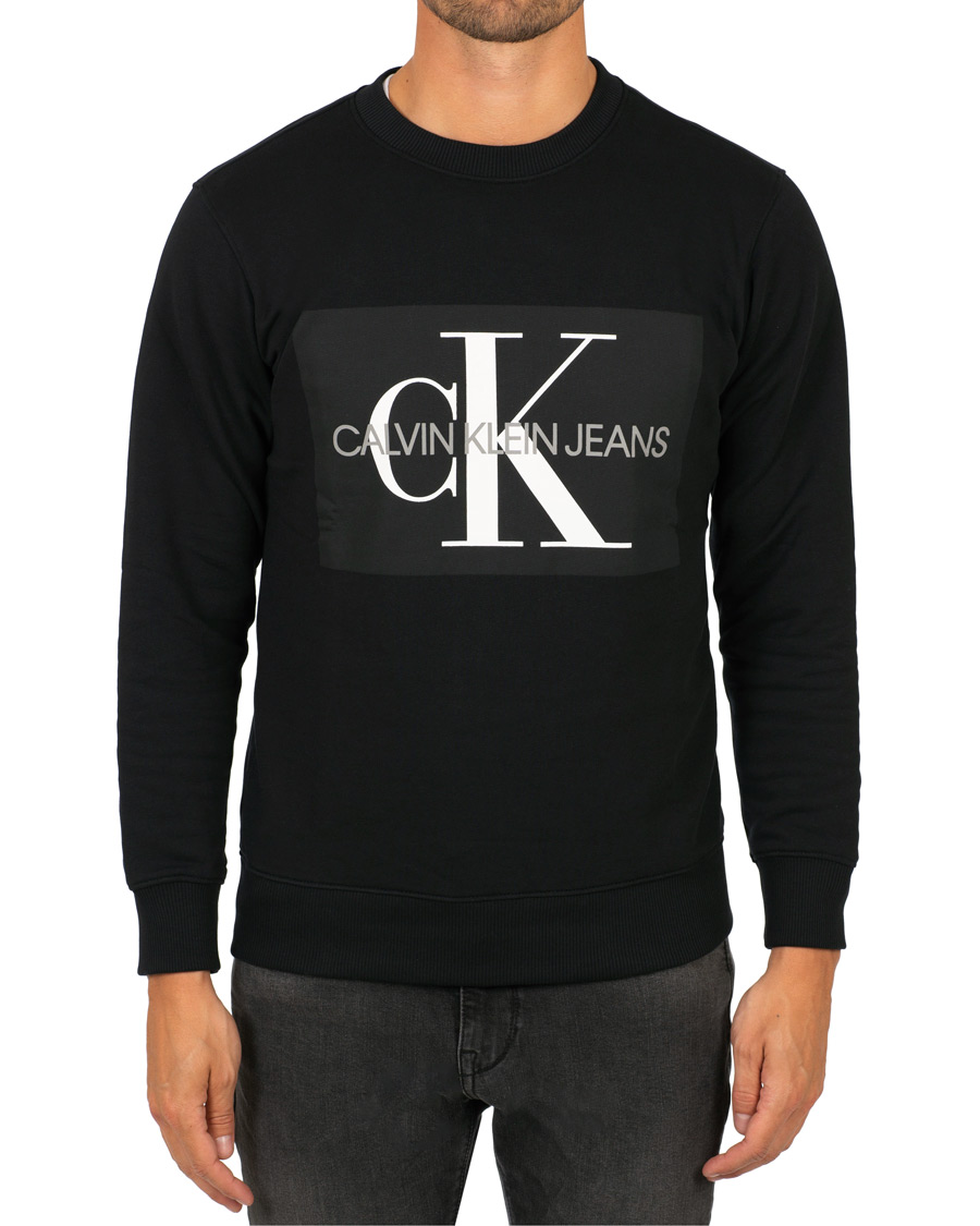 Herre | Gensere | Calvin Klein Jeans | Basic Monogram Logo Crew Neck Sweatshirt Black