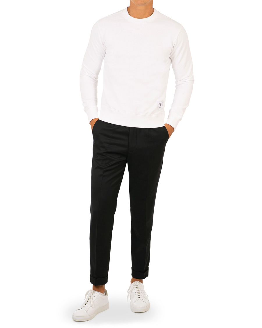 Herre | Gensere | Calvin Klein Jeans | Monogram Chest Logo Crew Neck Sweatshirt Bright White