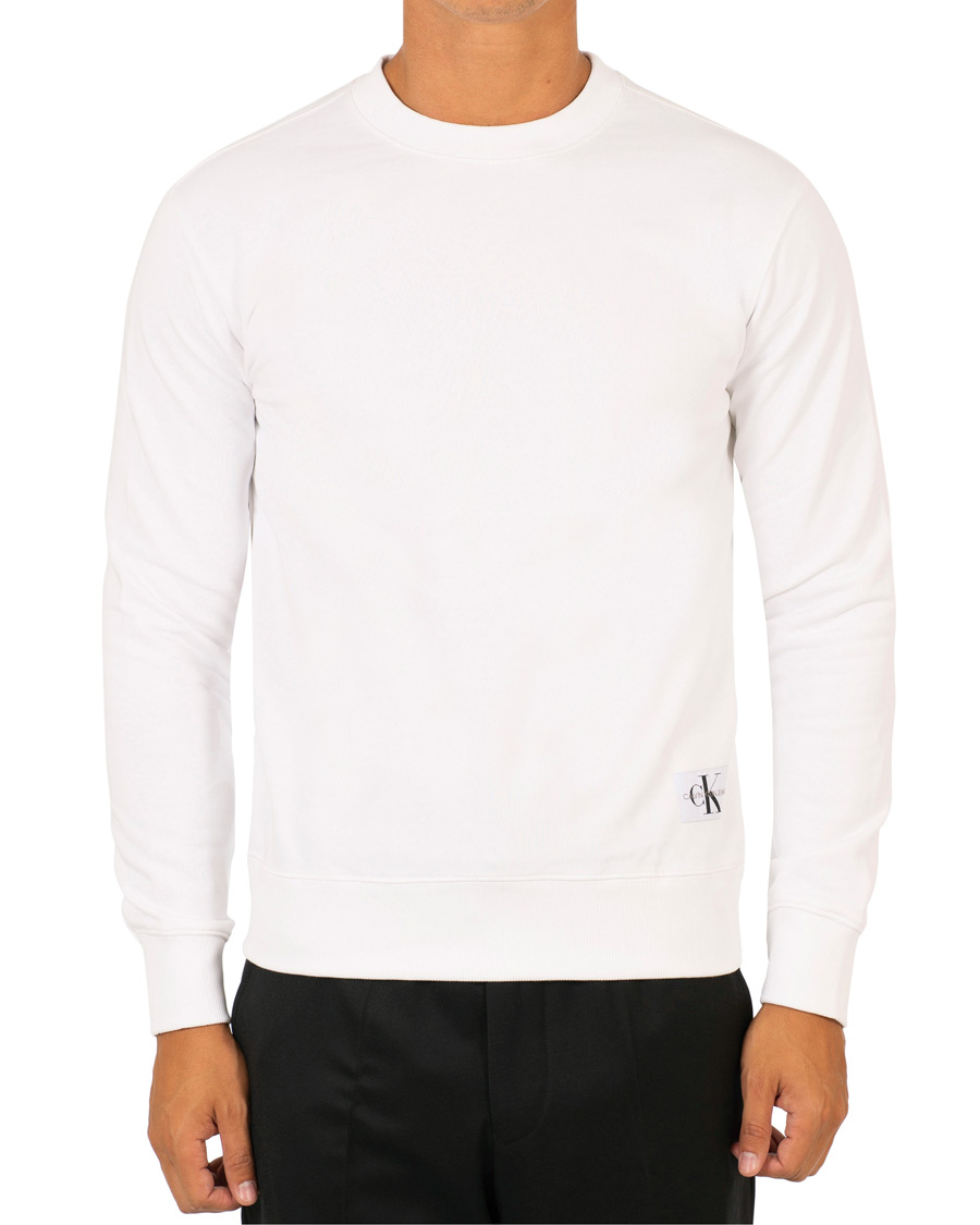 Herre | Gensere | Calvin Klein Jeans | Monogram Chest Logo Crew Neck Sweatshirt Bright White