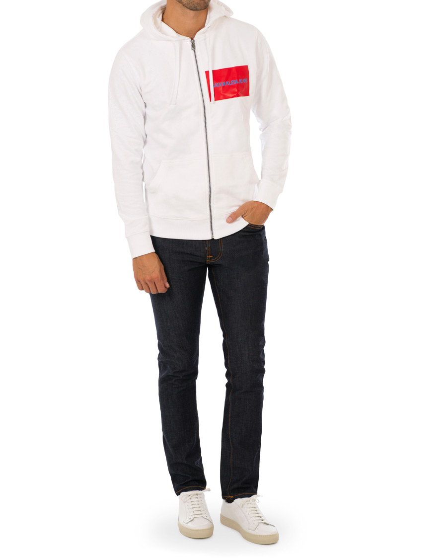 Herre | Gensere | Calvin Klein Jeans | Institutional Logo Zip Through Hoodie Bright White