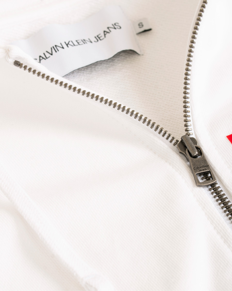 Herre | Gensere | Calvin Klein Jeans | Institutional Logo Zip Through Hoodie Bright White