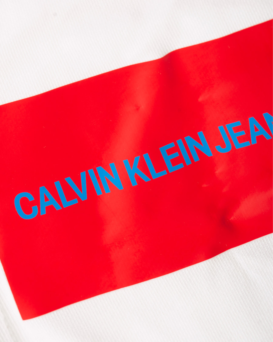 Herre | Gensere | Calvin Klein Jeans | Institutional Logo Zip Through Hoodie Bright White