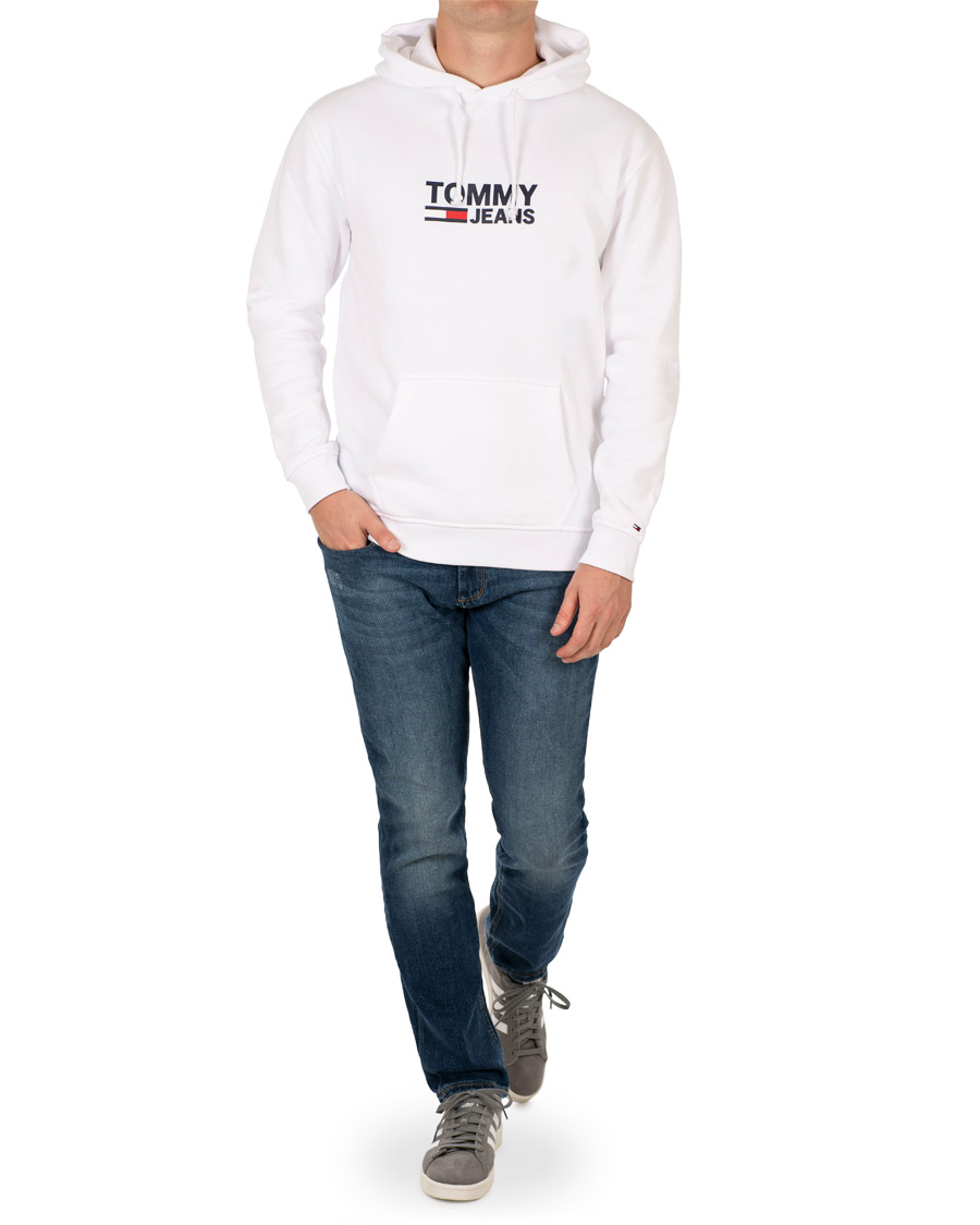 Herre | Gensere | Tommy Jeans | Corp Logo Hoodie White