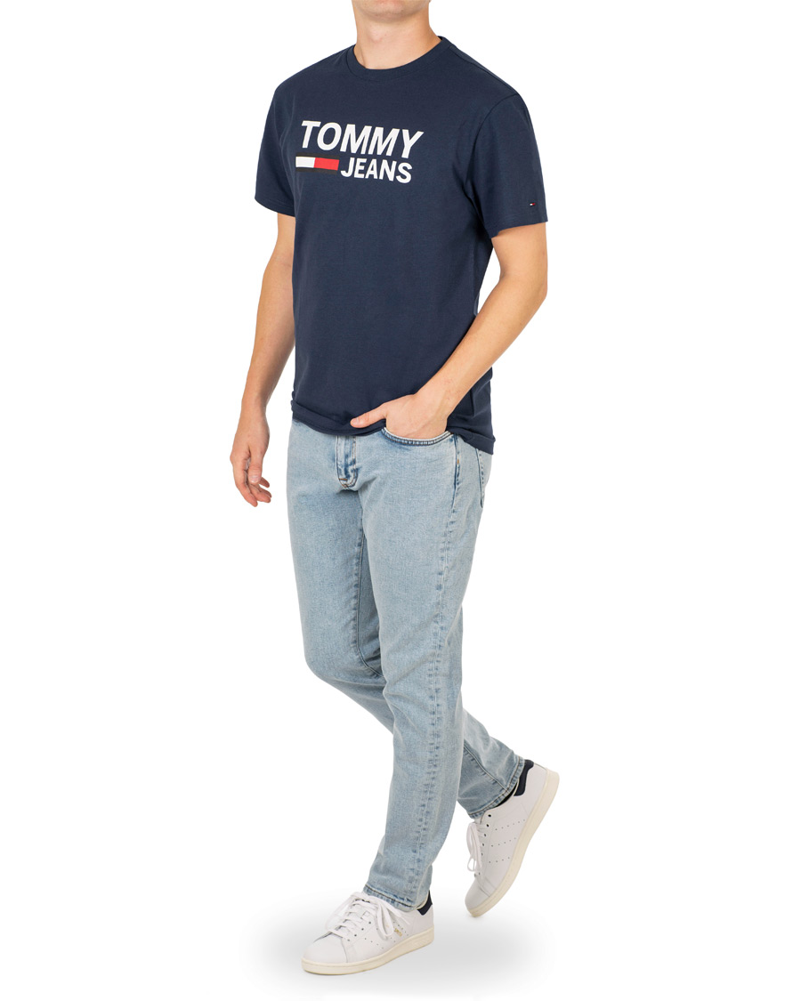 Herre | T-Shirts | Tommy Jeans | Classic Logo Crew Neck Tee Black Iris