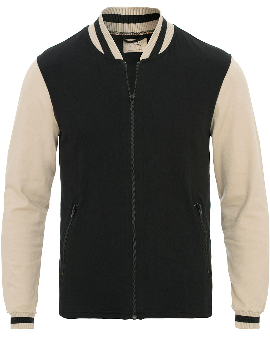 Herre | Gensere | Nudie Jeans | Sture Jersey College Bomber Jacket Black/Sand
