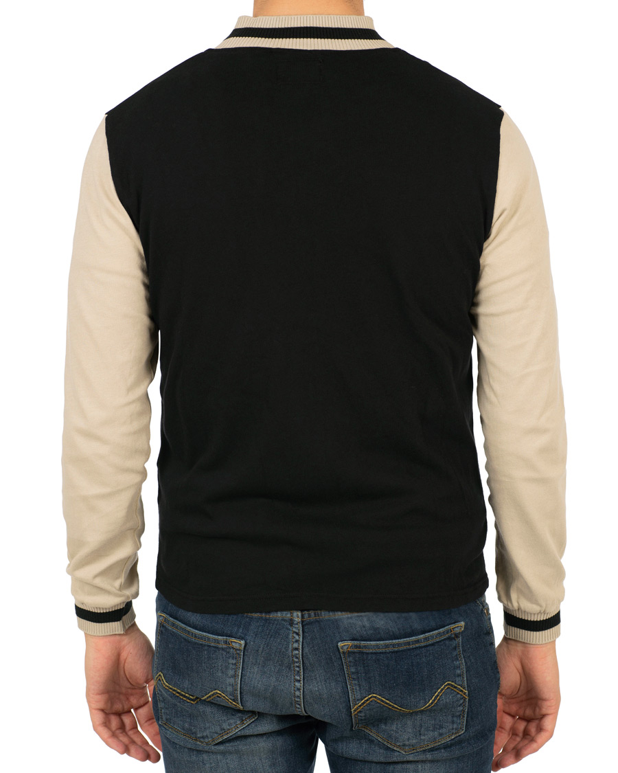 Herre | Gensere | Nudie Jeans | Sture Jersey College Bomber Jacket Black/Sand